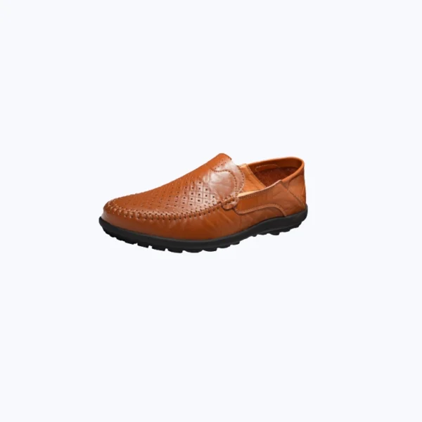 Leather hollow peas shoes