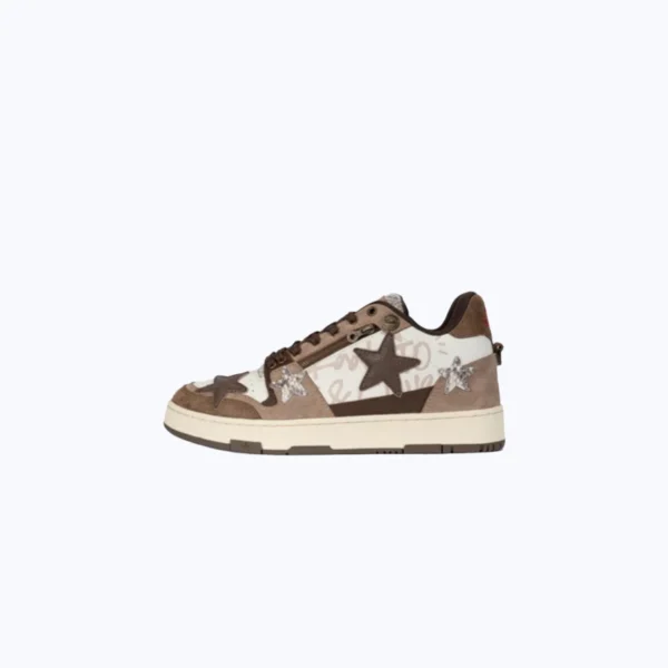 Brown Star Retro Board Shoes For Men