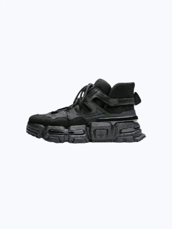 Dark Functional Wind Stitching High-top Sports Daddy Shoes